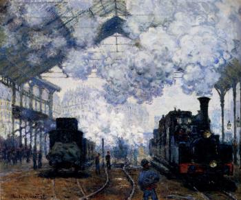 Claude Oscar Monet : The Gare Saint-Lazare: Arrival Of A Train